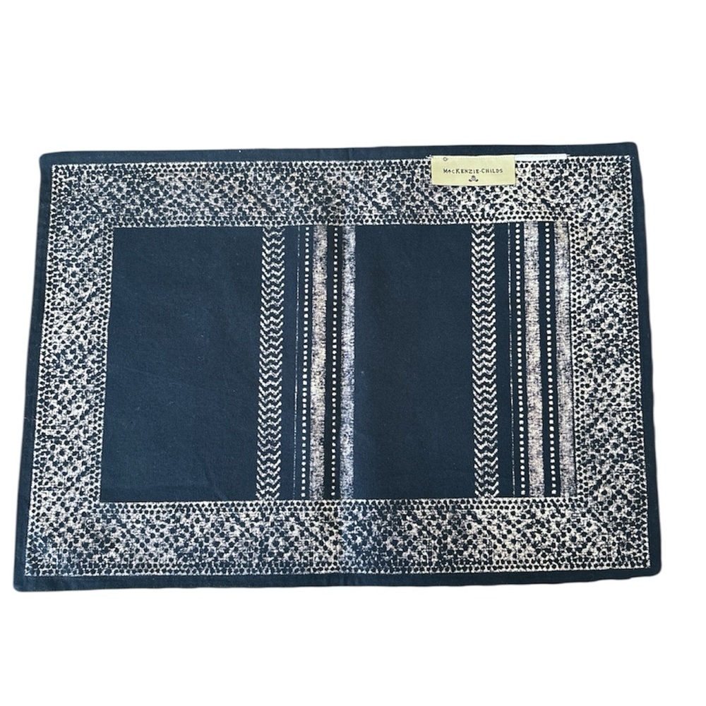 MacKenzie-Childs Indigo Santorini Placemats - Set of 4 - Nautical Coastal - Picture 8 of 9